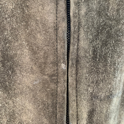 GUCCI Size M Vintage Brown Olive Suede Motorcycle Jacket