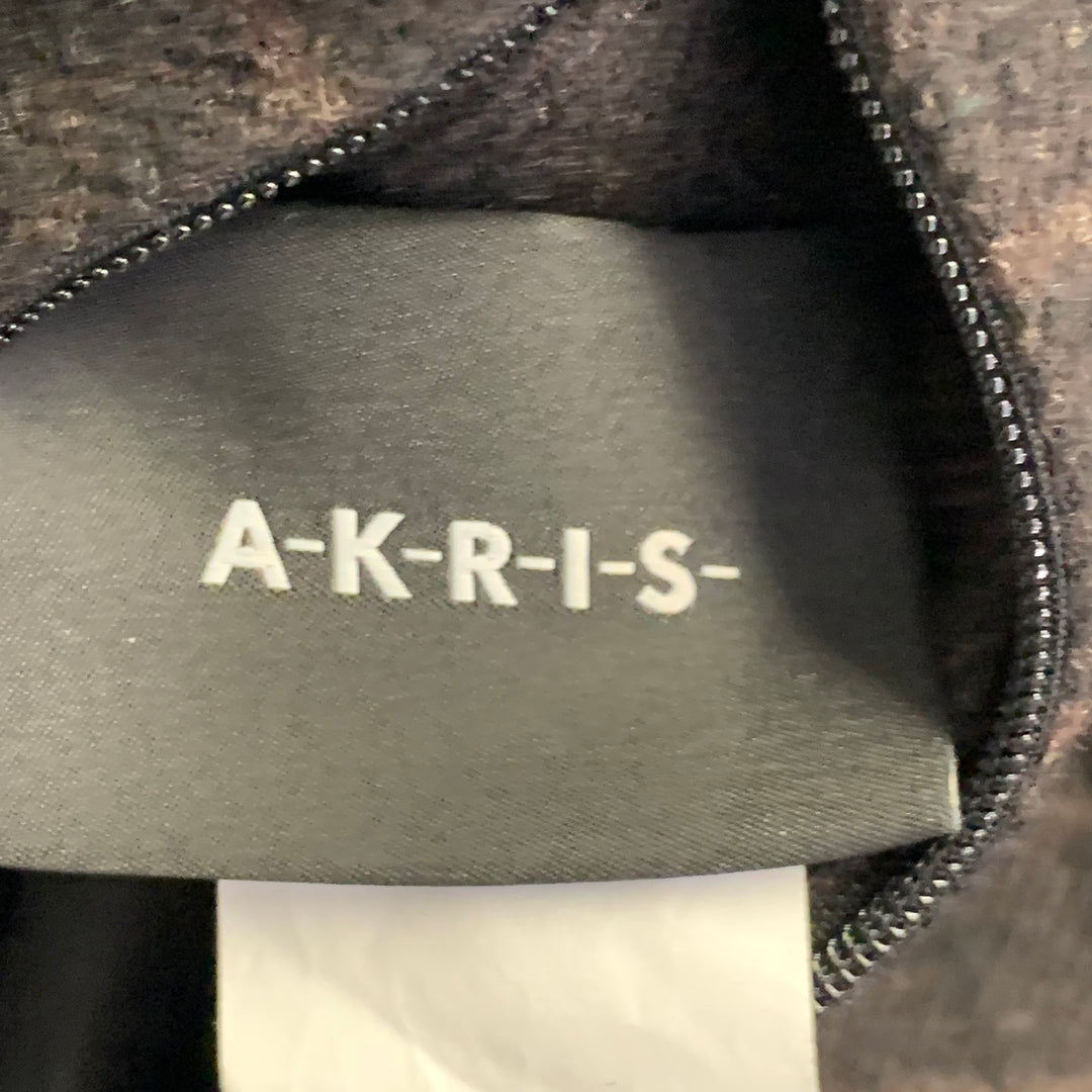 AKRIS Size 12 Brown Black Mulberry Silk Plaid Reversible Zip Up Dress