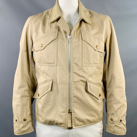 JUNYA WATANABE Size L Beige Twill Cotton Zip Up Jacket