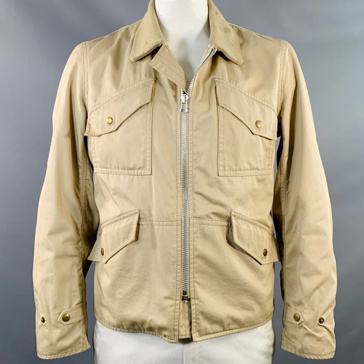 JUNYA WATANABE Size L Beige Twill Cotton Zip Up Jacket