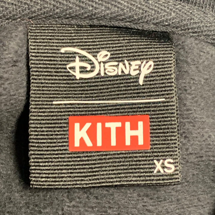KITH Size XS Black White Logo Cotton Hooded Sweatshirt