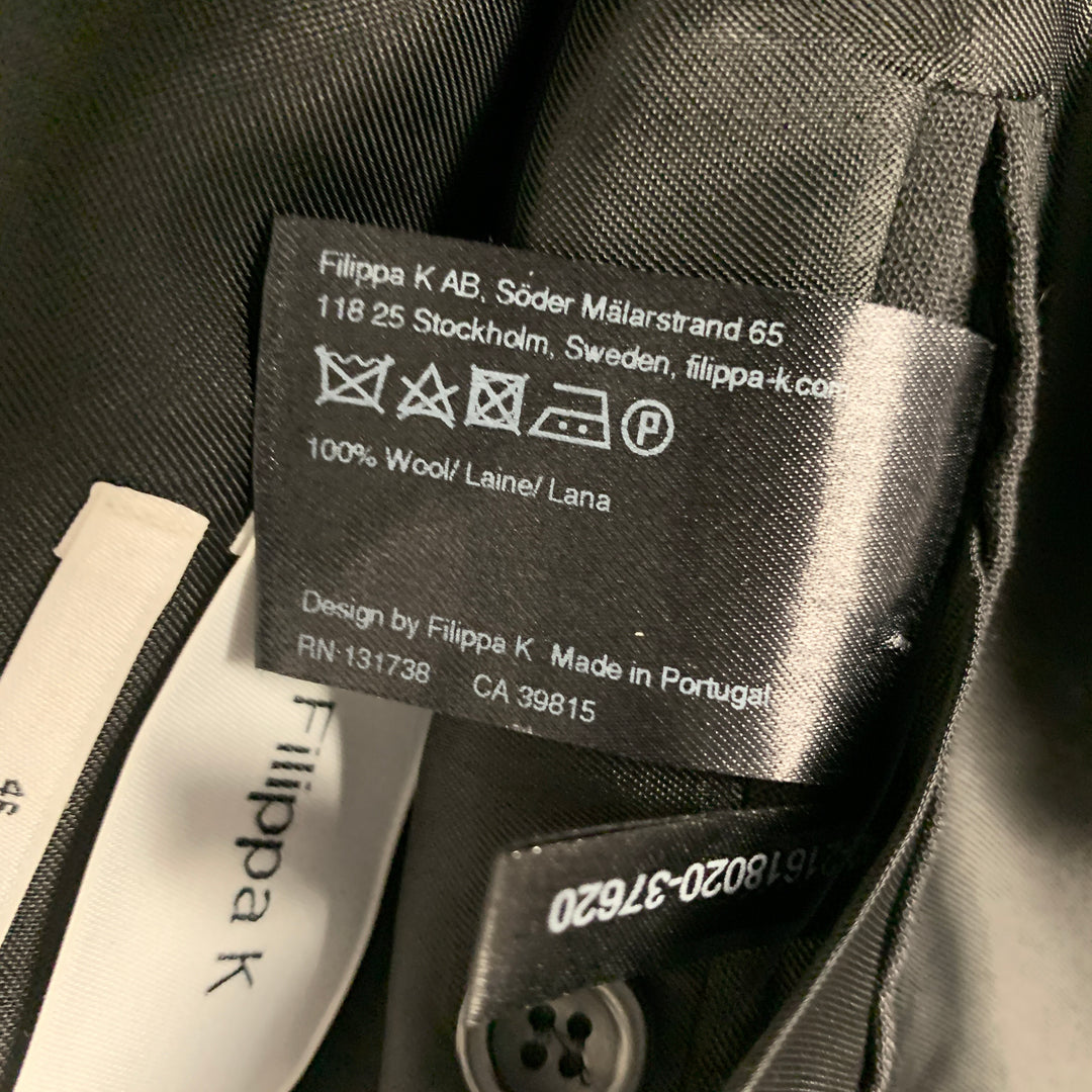 FILIPPA K Size 36 Black Polyester Notch Lapel Suit