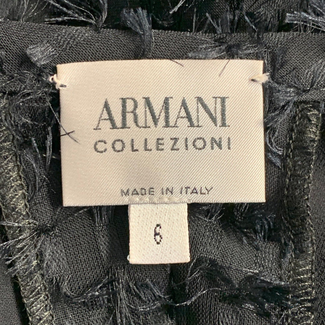 GIORGIO ARMANI Size XS Black Polyester Fringe Wide Leg Dress Pants