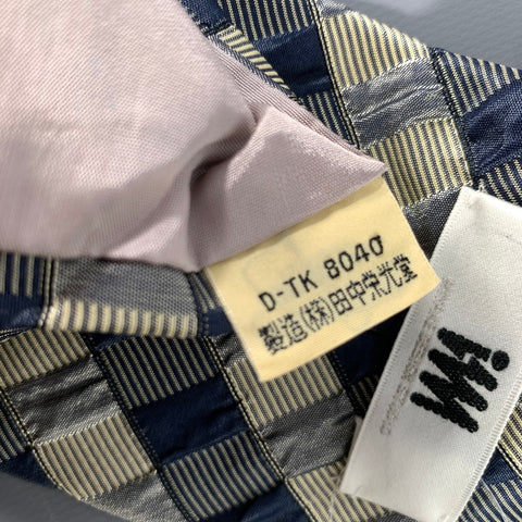 ISSEY MIYAKE Navy Silver Jacquard Silk Tie