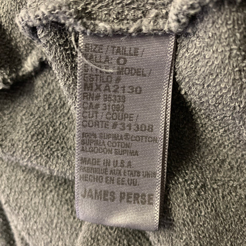 JAMES PERSE Size XS Grey Heather Supima Cotton Zip Up Hoodie