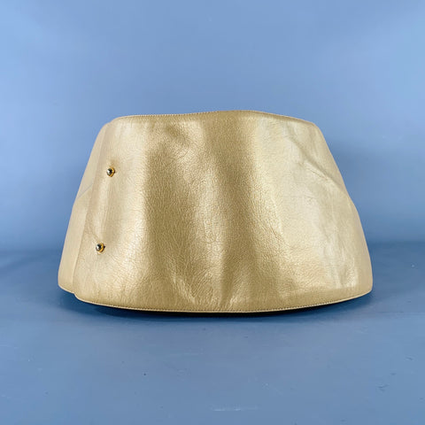 CHARLES JOURDAN Vintage Gold Silver Two Tone Leather Wide Belt