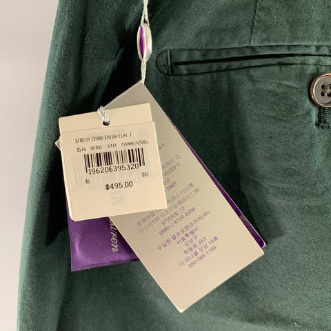 RALPH LAUREN Size 36 Green Cotton Blend Chino Slim Fit Pants