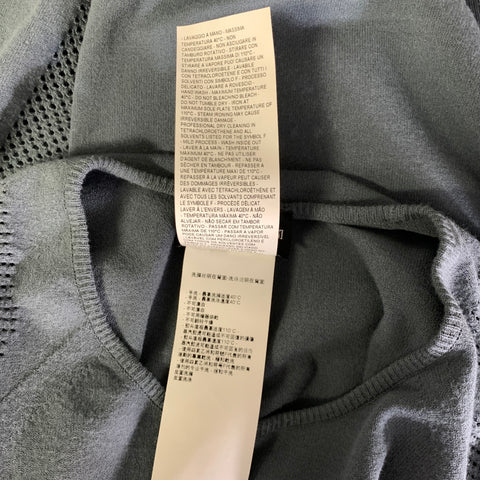 EMPORIO ARMANI Size M Blue Slate Perforated Polyester Viscose Ribbed Pullover
