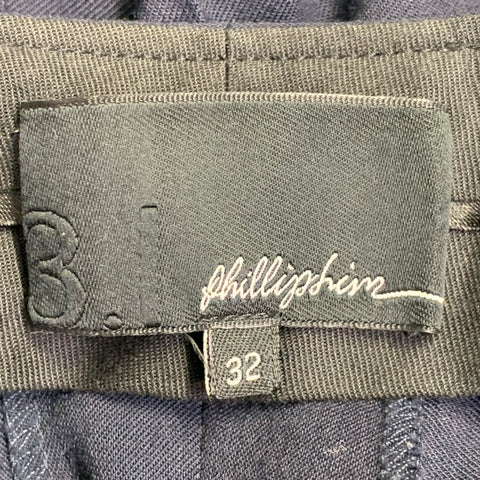 3.1 PHILLIP LIM Size 32 Navy Taupe Twill Viscose Blend Contrast Trim Dress Pants