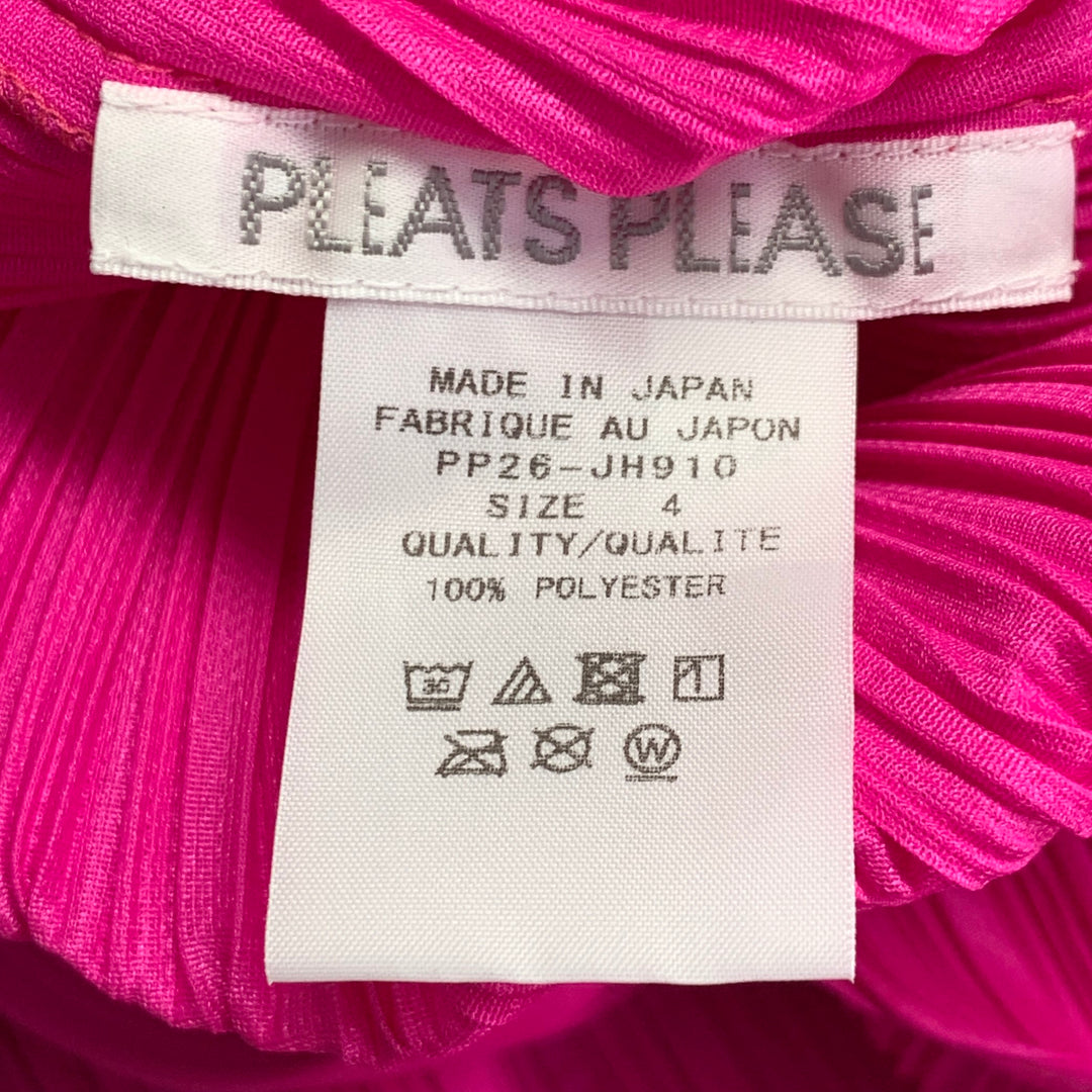 ISSEY MIYAKE PLEATS PLEASE Size L Fuchsia Pink Polyester Pleated Shift Dress