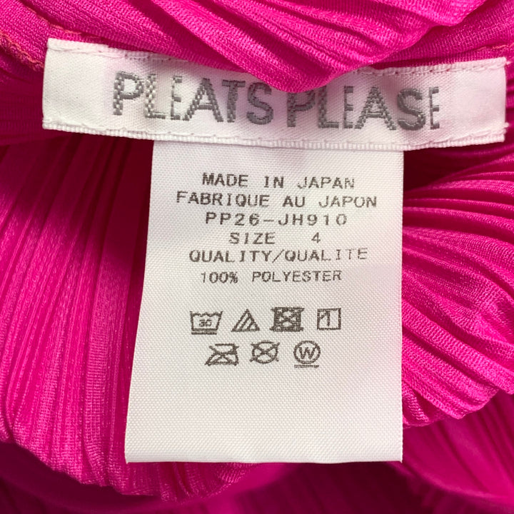 ISSEY MIYAKE PLEATS PLEASE Size L Fuchsia Pink Polyester Pleated Shift Dress