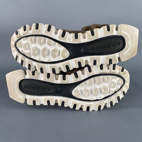 NEW BALANCE Size 10.5 X-RACER Grey Tan Color Block Leather Lace Up Sneakers