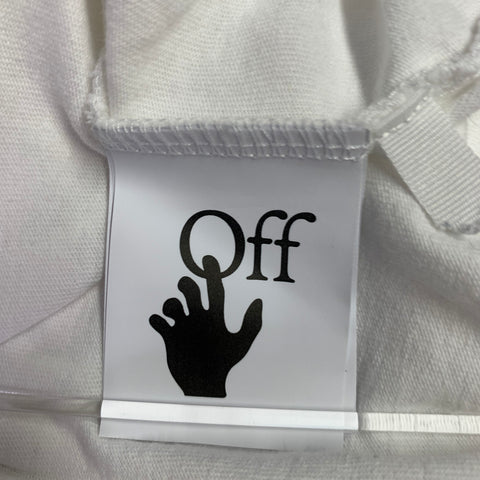 OFF-WHITE Size M White Black Graphic Cotton Long Sleeve T-shirt