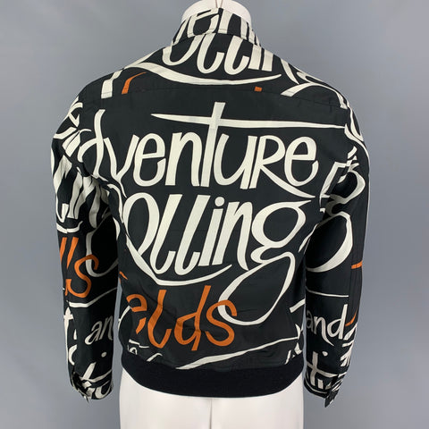BURBERRY PRORSUM Size 36 Black Copper Graphic Silk Blend Jacket
