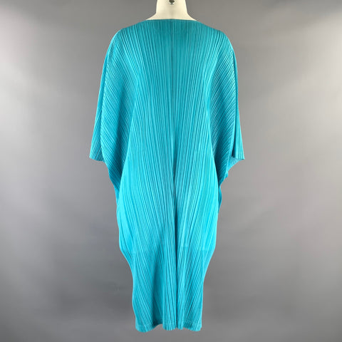 PLEATS PLEASE by ISSEY MIYAKE Size 2 Teal Polyester Pleated Knee Length Dress