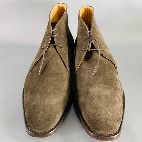 PS by PAUL SMITH Size 11 Arni Dark Brown Suede Lace-Up Boots