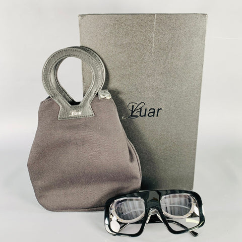 LUAR Black Grey Two Tone Acetate Double Layer Sunglasses