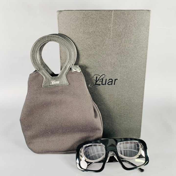 LUAR Black Grey Two Tone Acetate Double Layer Sunglasses