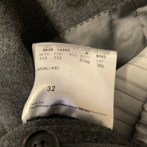 CANALI Chest Size 42 Grey Cashmere Blend Notch Lapel Sport Coat