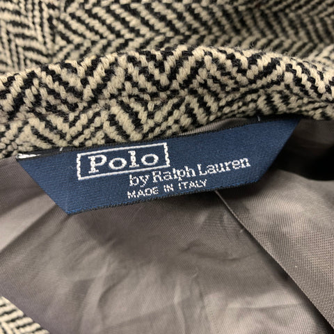 POLO by RALPH LAUREN Size 42 Beige Black Herringbone Wool Sport Coat