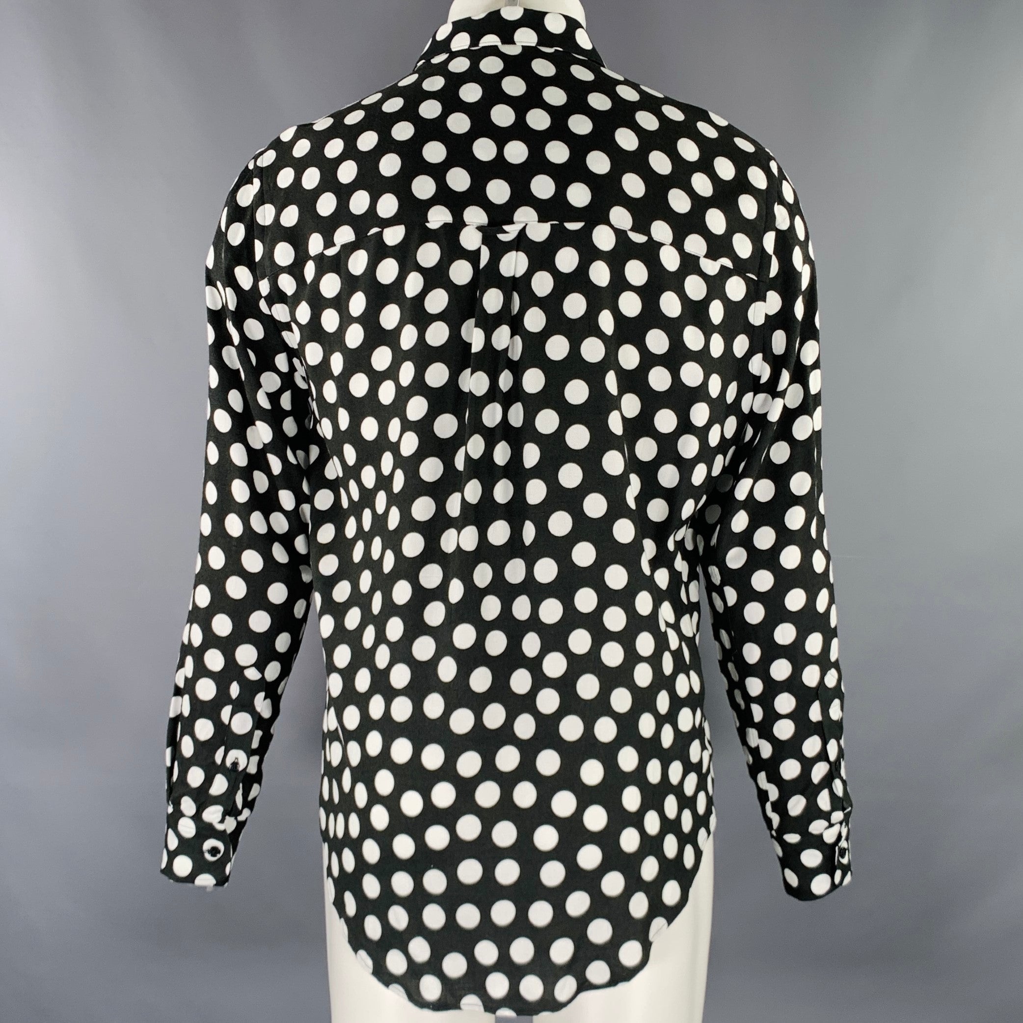 Black and white polka dot long sleeve shirt online