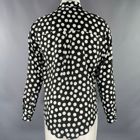 AMI by ALEXANDRE MATTIUSSI Size S Black White Polka Dot Long Sleeve Shirt