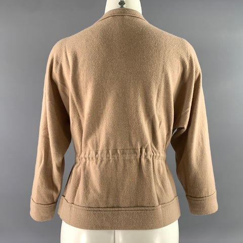 BRUNELLO CUCINELLI Size M Tan Cashmere Solid Moto Racer Jacket