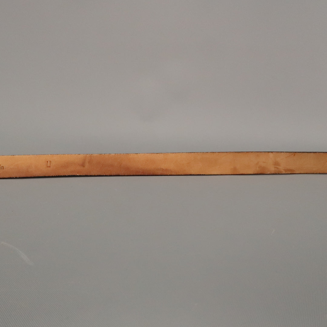 WCM NEW YORK Size L Black Solid Calfskin Belt