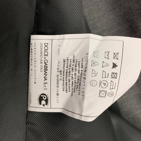 DOLCE & GABBANA Size 38 Dark Gray Black Wool Silk Vest