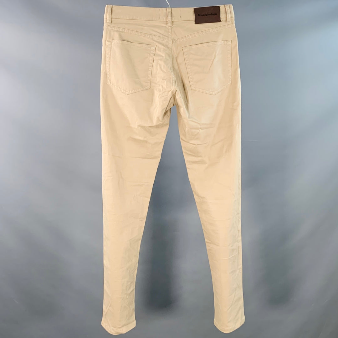 ERMENEGILDO ZEGNA Size 30 Khaki Cotton Blend Jean Cut Slim Straight Casual Pants