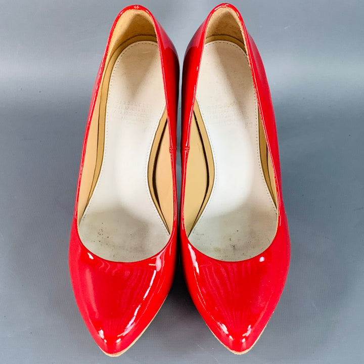 MAISON MARGIELA x H&M Size 9 Red Transparent Patent Leather Wedge Heels Pumps