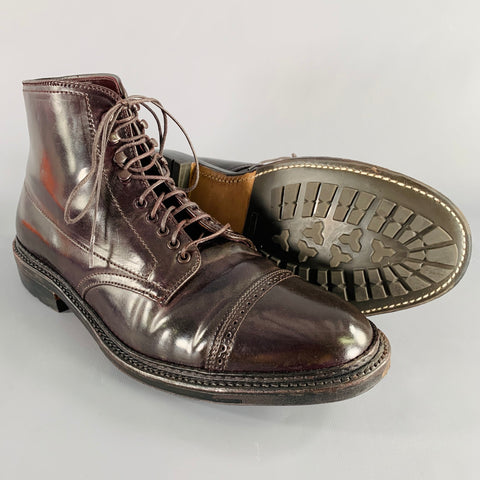 ALDEN Size 10 Color 8 Perforated Cordovan Leather Cap Toe Boots