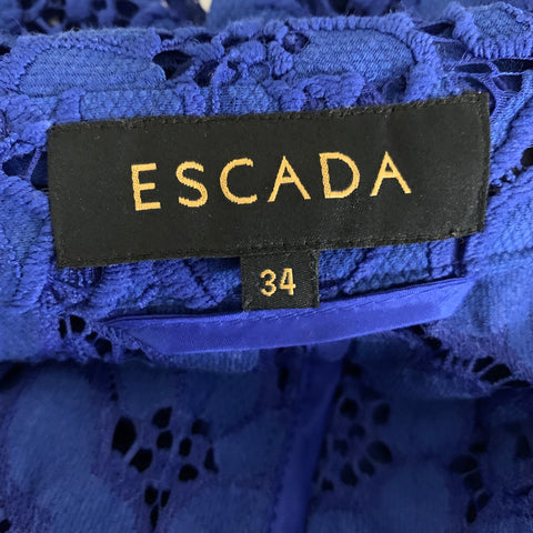 ESCADA Size 4 Blue Polyamid Baumwolle Floral Jacket