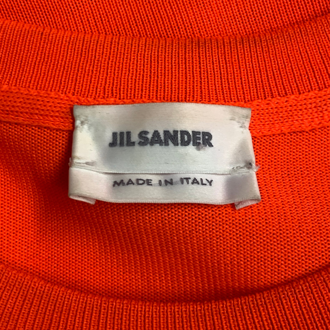 JIL SANDER Size M Orange Neon Jersey Polyester Crew-Neck T-shirt
