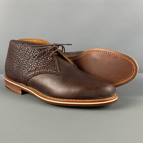 HELM Taille 8.5 Bottes Chukka à lacets en cuir marron