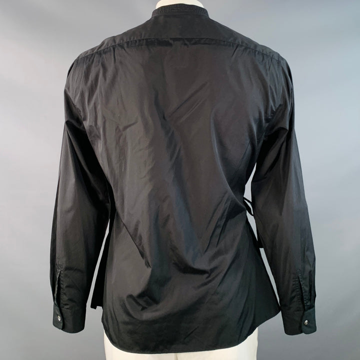 3.1 PHILLIP LIM Size XL Black Cotton Kimono Wrap Long Sleeve Shirt