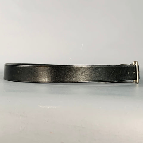 COACH Size M Black Silver Leather Belt