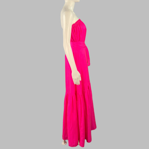 Robe bustier en soie à volants ANAAK taille XS rose sakura