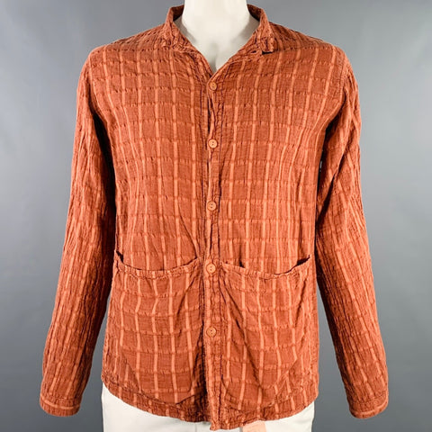 TENDER CO. Size L Brick Window Pane Cotton Patch Pockets Jacket