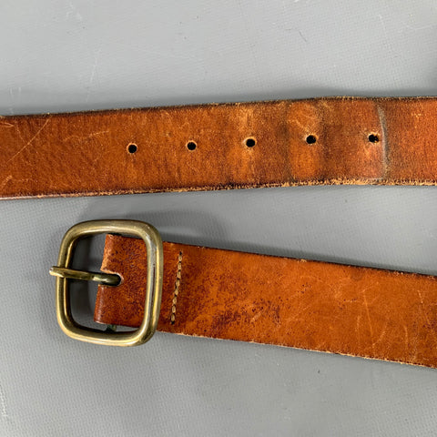 VINTAGE Size 38 Brown Gold Leather Belt