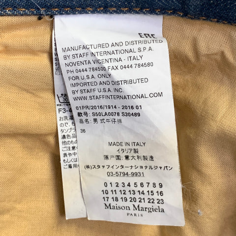 MAISON MARGIELA Size 36 Blue Washed Cotton Denim Twill Tapered Zip Fly Jeans
