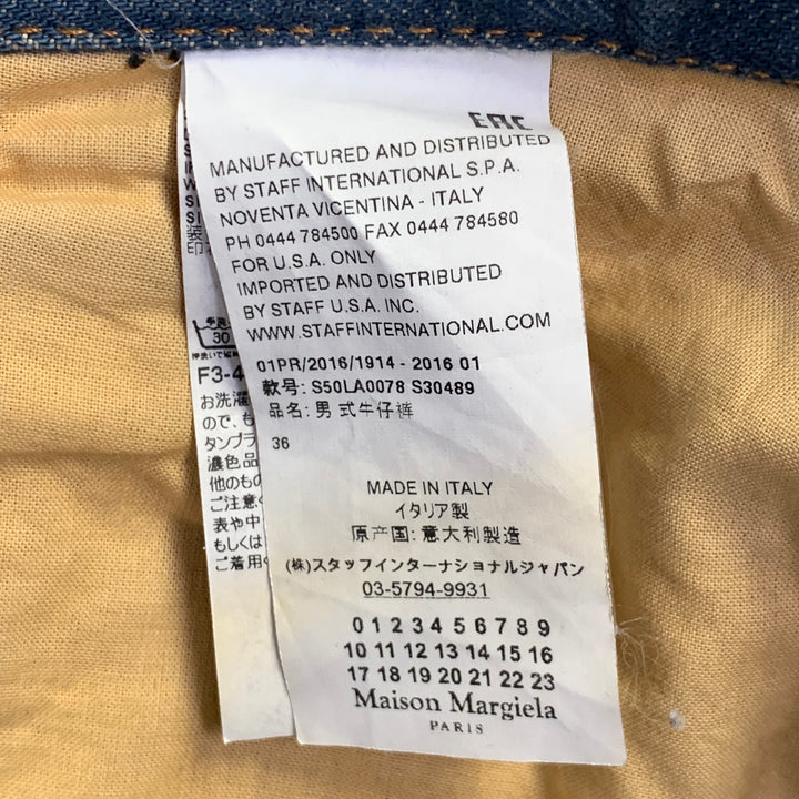 MAISON MARGIELA Size 36 Blue Washed Cotton Denim Twill Tapered Zip Fly Jeans