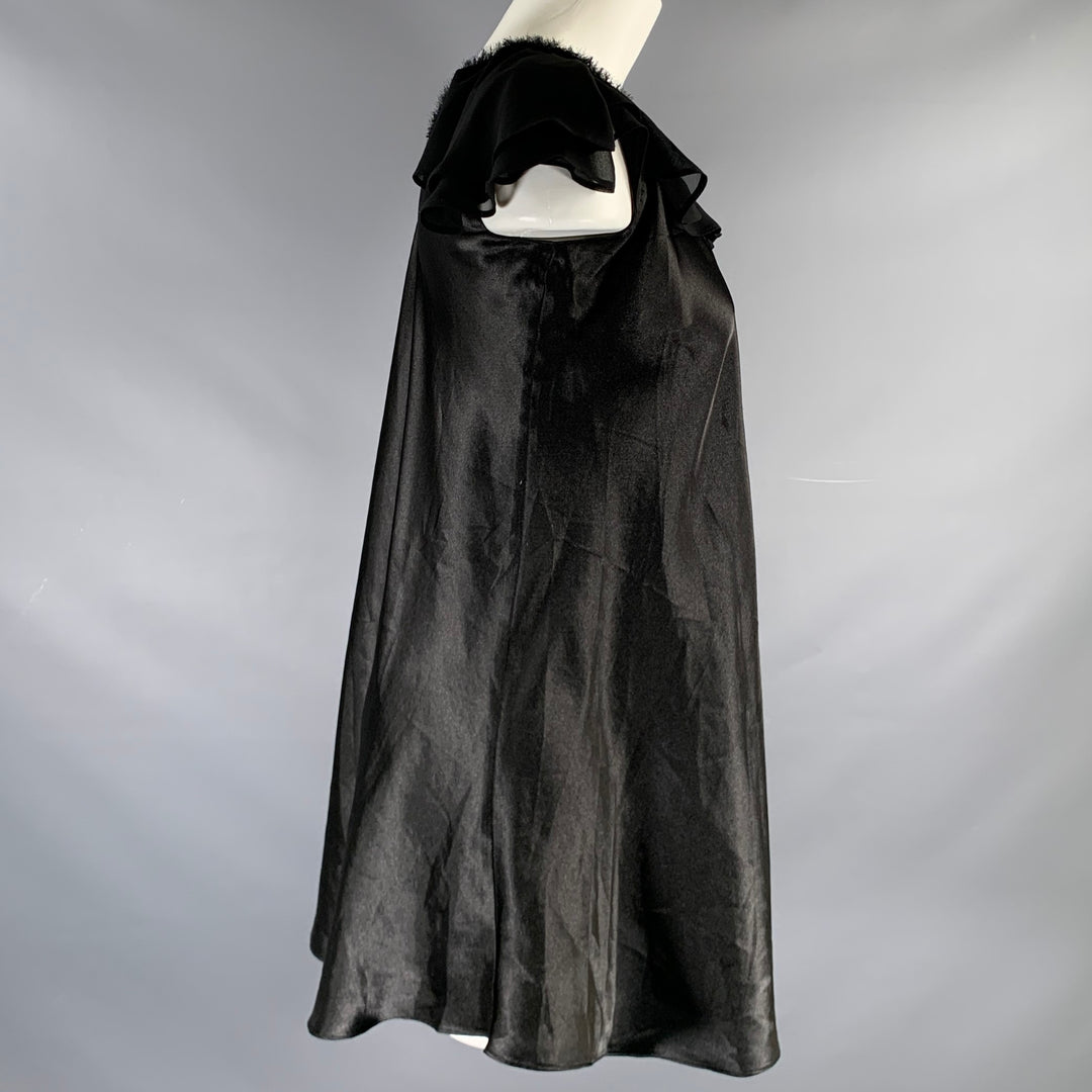 OSCAR DE LA RENTA Size S Black Polyester Mixed Fabrics Butterfly Sleeve Dress