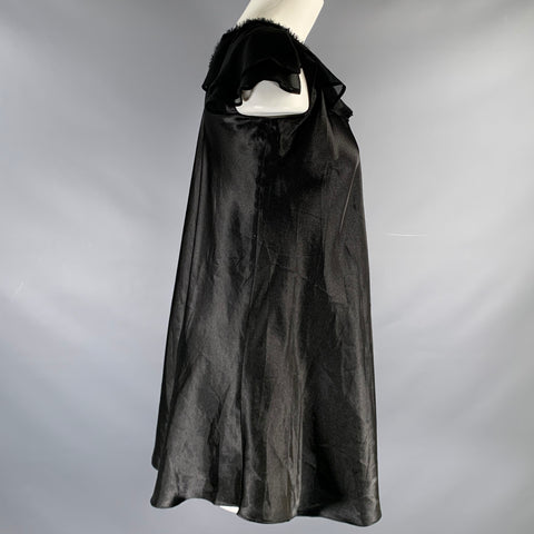 OSCAR DE LA RENTA Size S Black Polyester Mixed Fabrics Butterfly Sleeve Dress