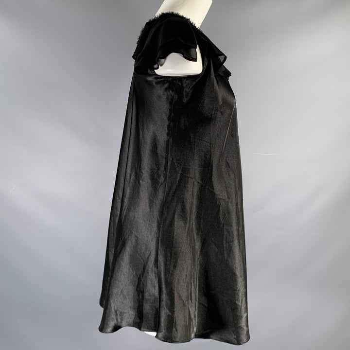 OSCAR DE LA RENTA Size S Black Polyester Mixed Fabrics Butterfly Sleeve Dress