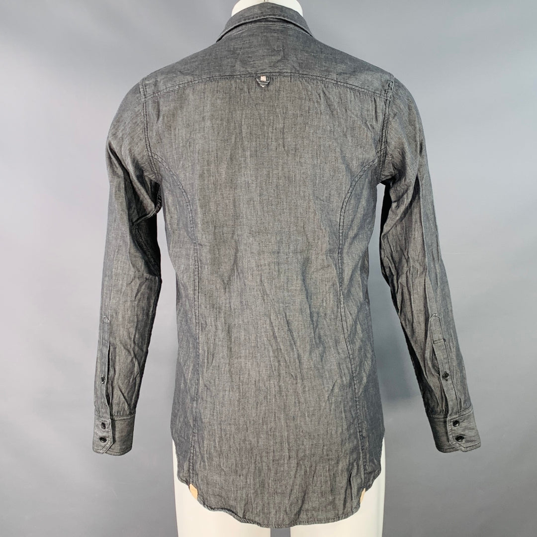 RAG & BONE Size M Grey Wrinkled Cotton Two Pockets Long Sleeve Shirt