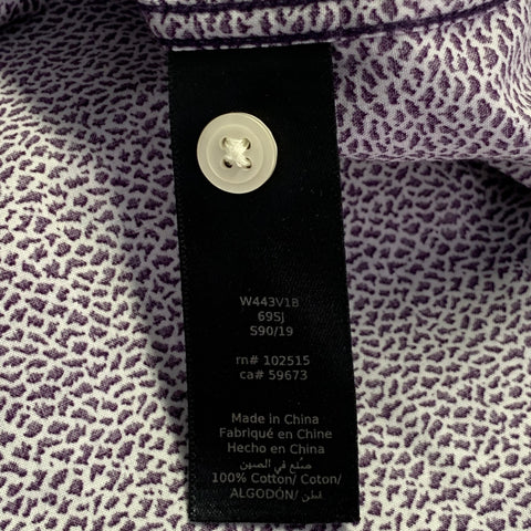 JOHN VARVATOS * U.S.A. Size XL Purple White Abstract Cotton Short Sleeve Shirt