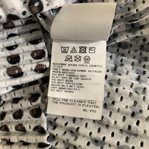ISSEY MIYAKE Size M White Brown & Purple Pleated Polyester Hooded Pullover