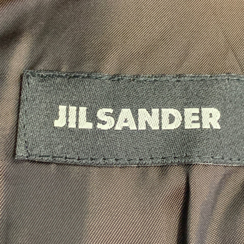 JIL SANDER Size 44 Brown Leather Double Breasted Trench Coat