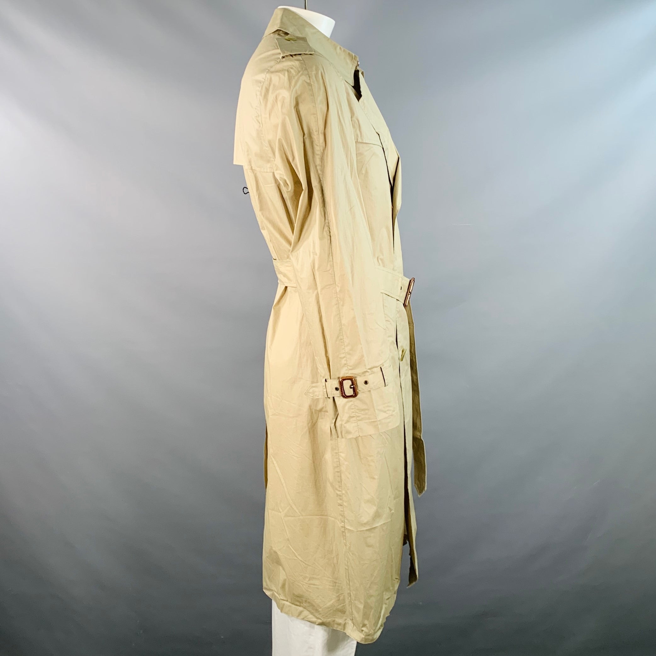 Pierre balmain ピエールバルマン トレンチコート 11A2 PIERRE BALMAIN Vintage Size XL Beige Cotton Double Breasted Trench
